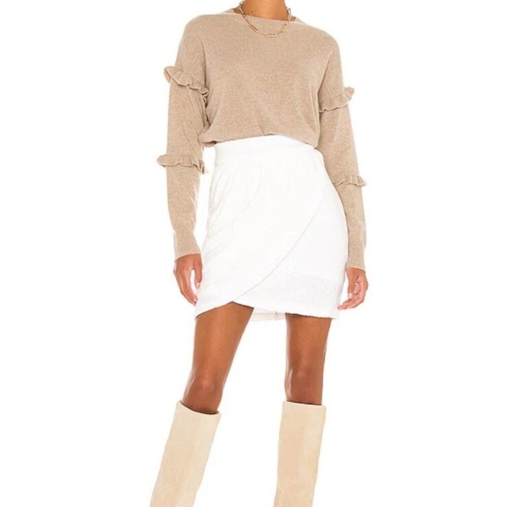 Amanda Uprichard Voila Skirt Ivory mini Extra Small XS tweed boucle faux wrap - Picture 16 of 16